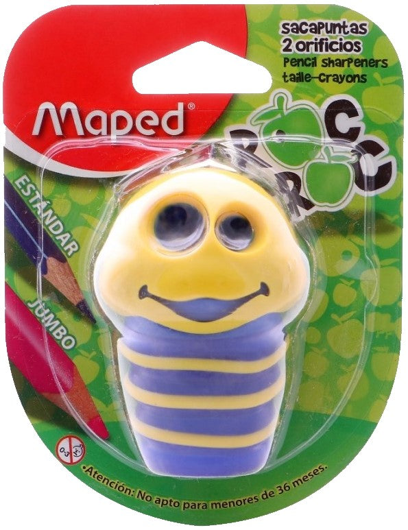 Sacapuntas de Plástico Croc Croc Gusano Blíster Doble Colores c/Deposito Maped® 001700ZM [Pieza] 3154140017002