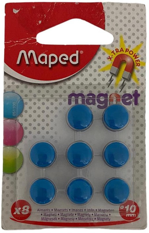 Imanes Fichas Margnéticas Redondos Circulares c/8 Colores Ø 10mm Maped® 051100 [Pieza] 3154140511005