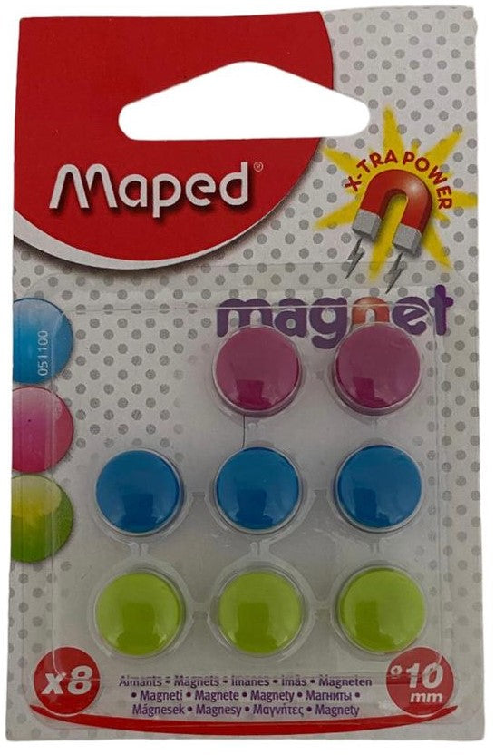 Imanes Fichas Margnéticas Redondos Circulares c/8 Colores Ø 10mm Maped® 051100 [Pieza] 3154140511005 2