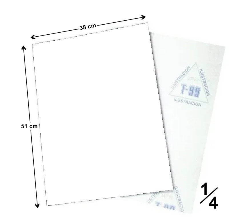 Cartón Ilustración T-99 Cuarto Blanco 38×51cm Jiss® 11-11302 Hoja 7501046016671 01