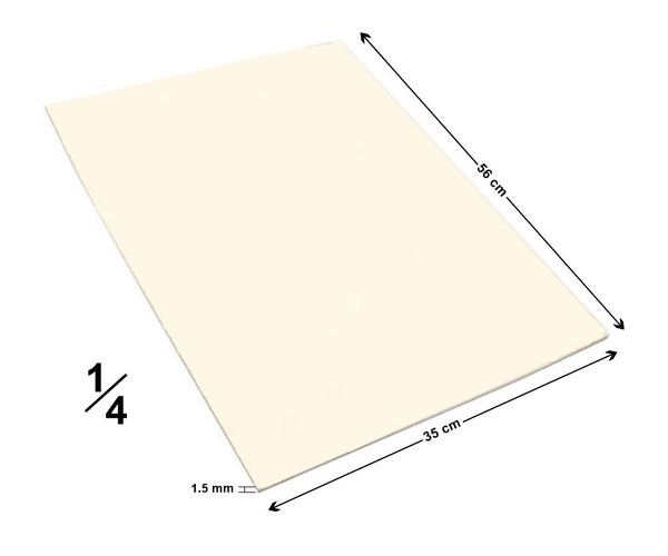 Cartón Batería Cuarto Delgada 1.5mm Crema 35×56cm Jiss® 11-11602-C Hoja 7501046096338 01