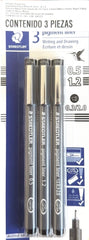 Estilógrafo DesechableSet pigment liner Cincel,0,5, 1.2mm Negro c/3 Staedtler® 308 9S2BK3 [Conjunto] 31901957513 3