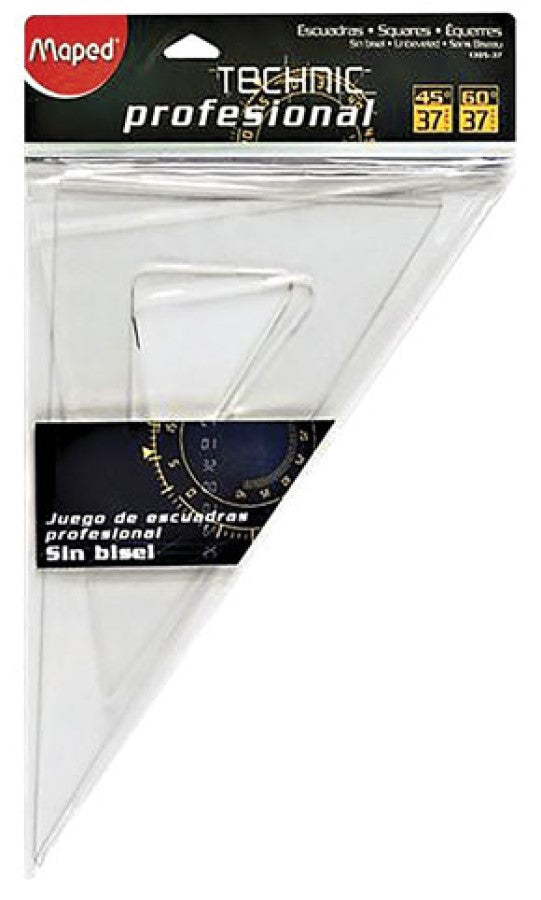 Escuadras Profesional #1305 Juego.45/60 37cm s/bisel s/gradu Acrílico Maped® 1305J037 Bolsa 73436511