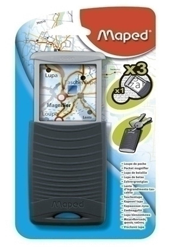 Lupa Plástico ×3 de bolsillo retractil Pocket 45×45mm Maped® 392510 [Pieza] 3154143925106