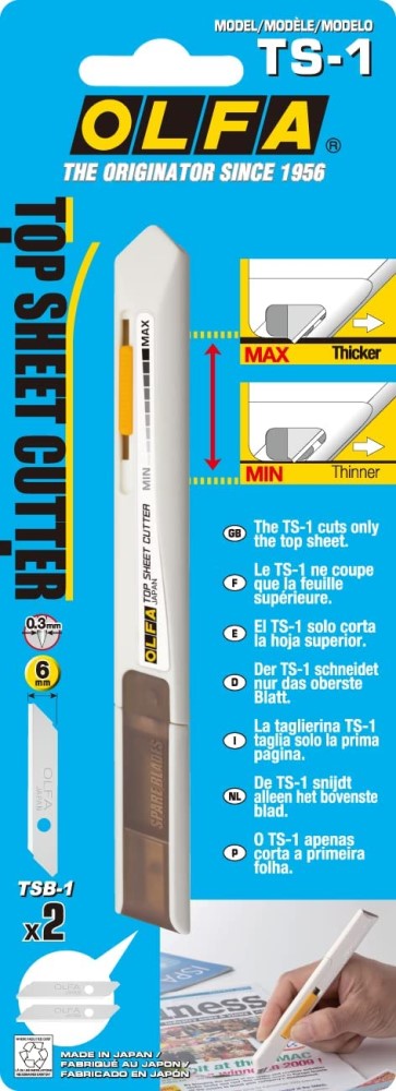 Cuchilla Retráctil Top Sheet Cutter Chico 6mm Olfa® TS-1 [Pieza] 91511900125