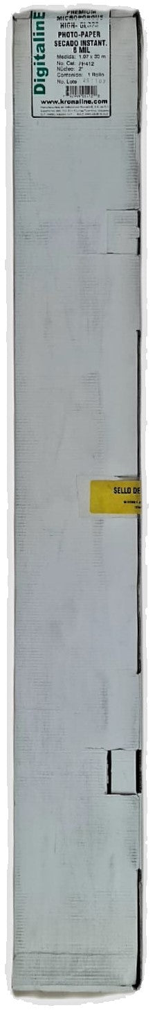 Papel Fotográfico Rollo Híbrido High Gloss N/2" 1.07×30m KronalinE® PH412 [Rollo] 792949054120 3