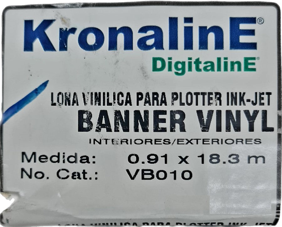 Lona Banner Vinyl Rollo Inkjet Calibre 15 Mil N/2" .914×18.3m KronalinE® VB010 [Rollo] 792949410100 2