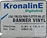 Lona Banner Vinyl Rollo Inkjet Calibre 15 Mil N/2" .914×18.3m KronalinE® VB010 Rollo 792949410100 2