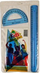 Juego de Geometría Kids sin Compás en Vinilo Azul Grande Silco® 49001 [Estuche] 734365490014