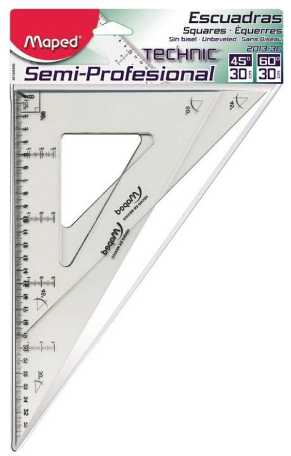 Escuadras SemiProfesional #2013 Juego 45/60 30cm Graduada Acrílico Maped® 2013J030G Bolsa 7343651803