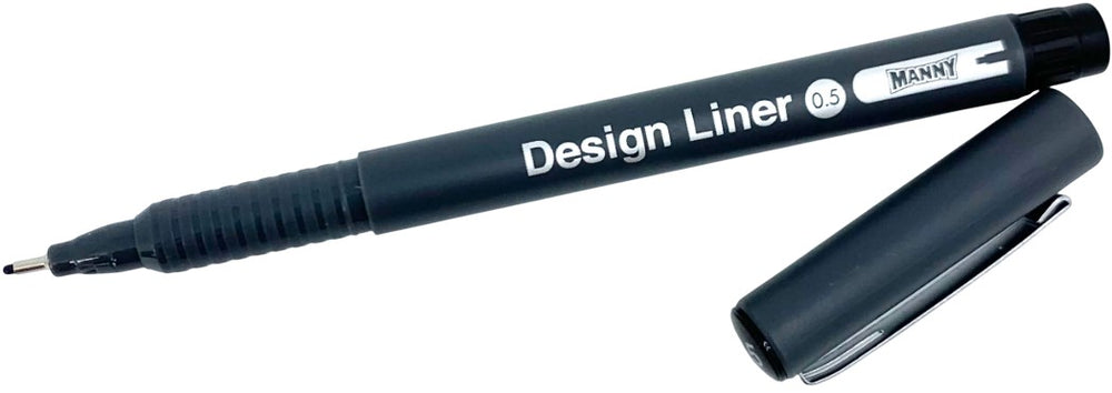 Estilógrafo Desechable Design Liner 0.5mm Negro MANNY® 0425-0.5 Pieza 01