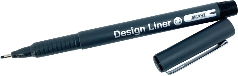 Estilógrafo Desechable Design Liner 0.8mm Negro MANNY® 0425-0.8 Pieza 01