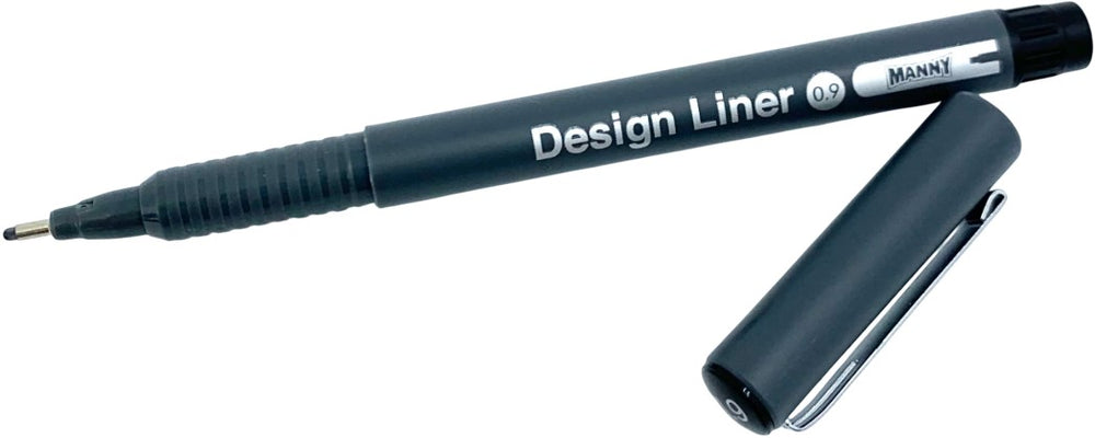 Estilógrafo Desechable Design Liner 0.9mm Negro MANNY® 0425-0.9 Pieza 01