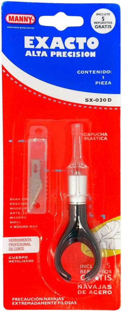 Cuchilla Escalpelo c/Orificio para Dedo Blanco/Negro MANNY® SX-030D [Pieza] 7502285230293 2