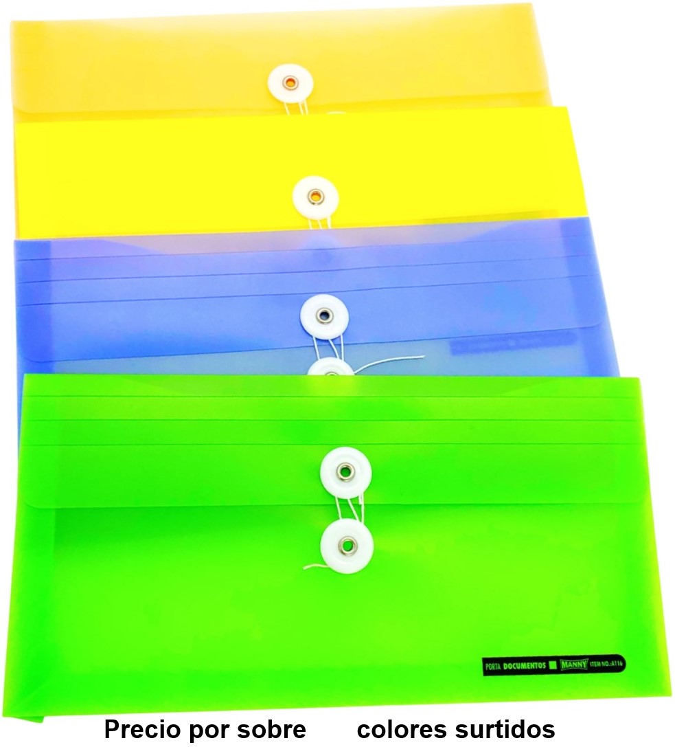 Sobre p/DocumentoPlástico Media Carta Colores 21×14cm MANNY® A116 [Pieza] 6926650231240 5