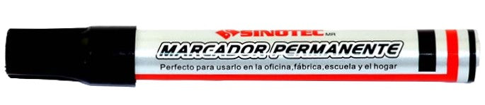 Marcador Permanente Barril Plástico Cincel Negro Sinotec® M0021-N SP-102 Pieza 01