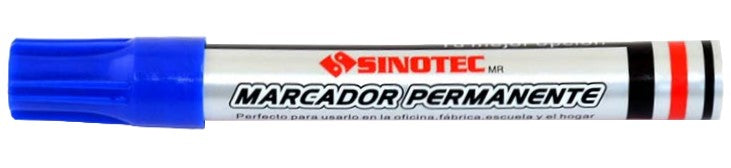 Marcador Permanente Barril Plástico Cincel Azul Sinotec® M0021-A SP-102 Pieza 01