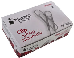 Clips Jumbo Niquelado c/100 Jumbo 50mm Nextep® NE-040C [Caja] 7501811272820
