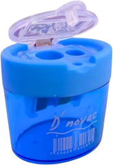 Sacapuntas de Plástico Ovalado c/tapa Doble Colores c/Deposito D'novac® SC015Z [Pieza] 7506287320891