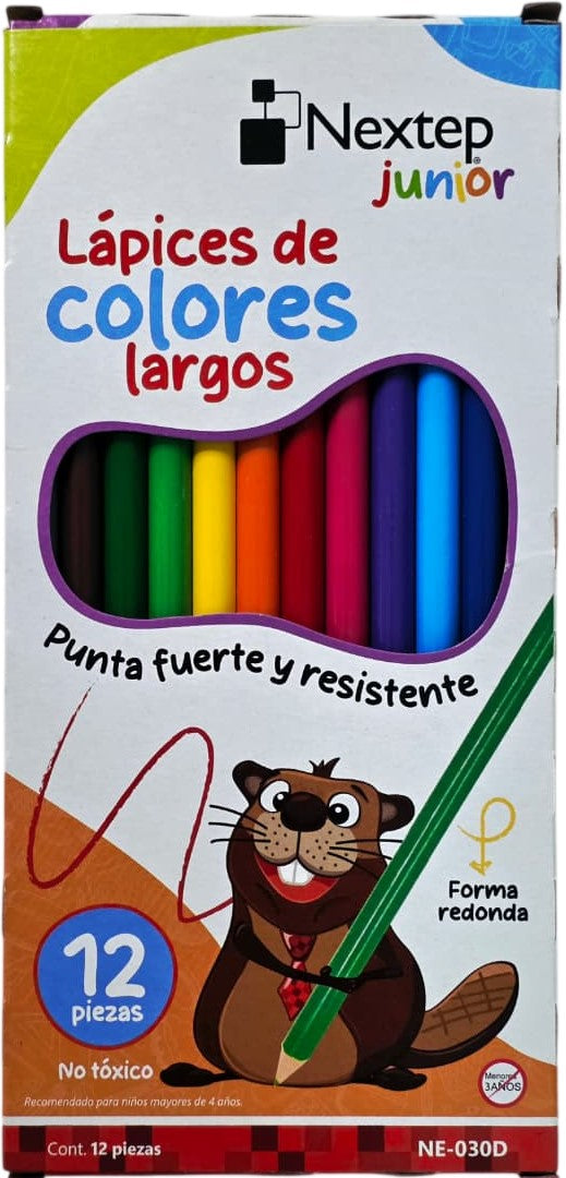 Color de Madera Largos Junior Redondo Colores Est.c/12 Nextep® NE-030D [Estuche] Imagen secundaria del producto