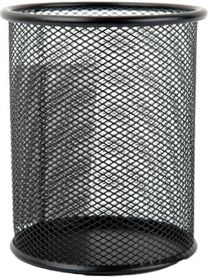 Porta Lápiz Malla Metálica cilindrico Negro Ø 8.5×10cm Nextep® NE-158 [Pieza] 7501811272172