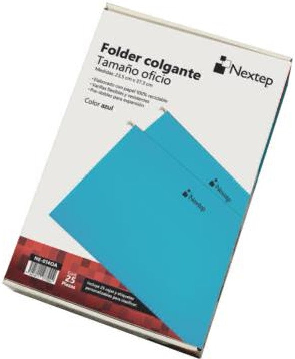 Fólder Colgante c/25 Azul Oficio Nextep® NE-014OA Caja 7501811277924 01
