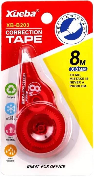 Corrector en Cinta XB-B203 Blanco 5mm×8m Xueba® CR09 [Pieza] 6934220122034 2