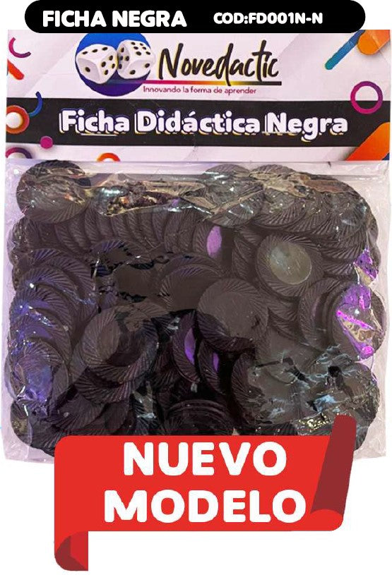 Fichas de Plástico c/95 Negro Ø 25mm Novedactic® FD001N-N Pieza 7506287323441 01