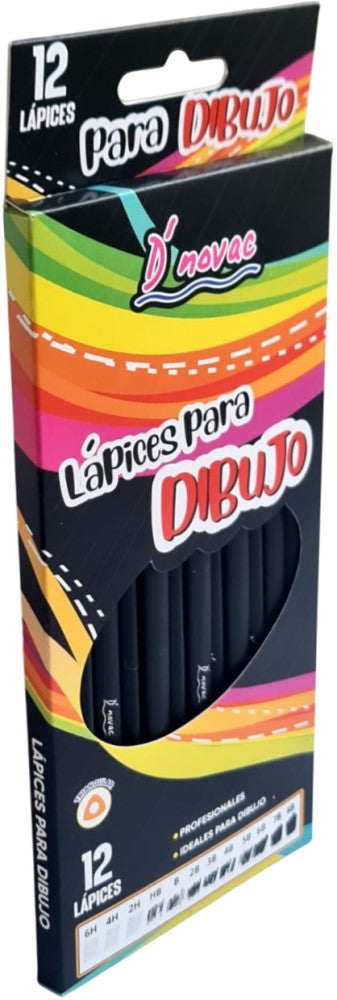 Lápiz p/Dibujo Estuche Triangular c/12 12 Grados D'novac LAG04Z [Estuche] 7506287323106