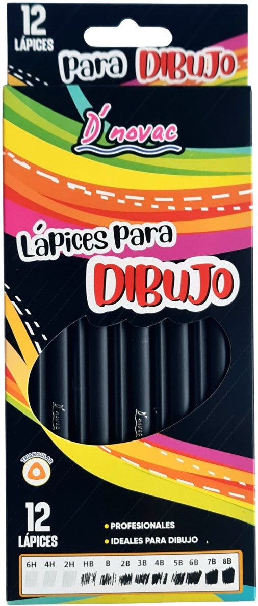 Lápiz p/Dibujo Estuche Triangular c/12 12 Grados D'novac LAG04Z [Estuche] 7506287323106 4
