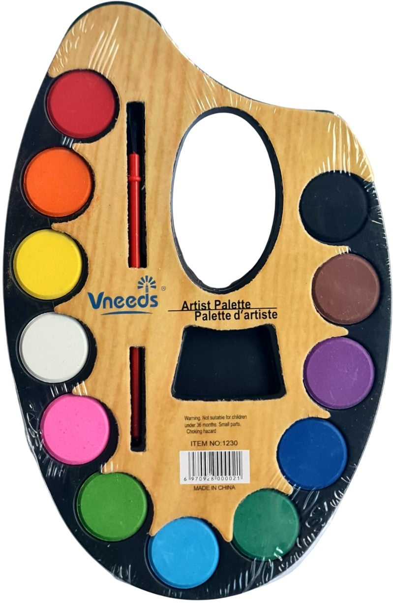 Acuarelas en Plástico Paleta c/Pincel Colores c/12 D'novac AC004Z [Pieza] 6970928000021 2