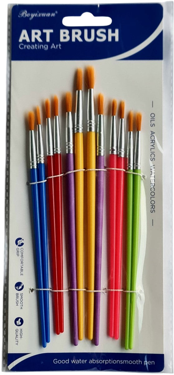 Pinceles Juego Redondos Multi-Técnica 251-12 c/12 Colores Plástico D'novac® PC002Z [Conjunto] 6906252395496 3
