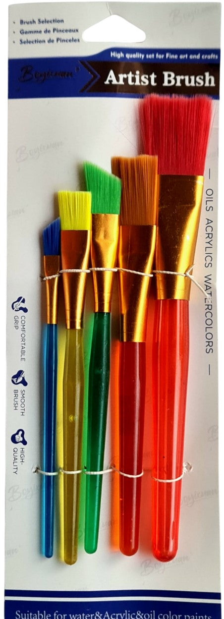 Pinceles Juego Planos Multi-Técnica B-5 c/5 Colores Plástico D'novac® PC005Z [Conjunto] 6936526522068