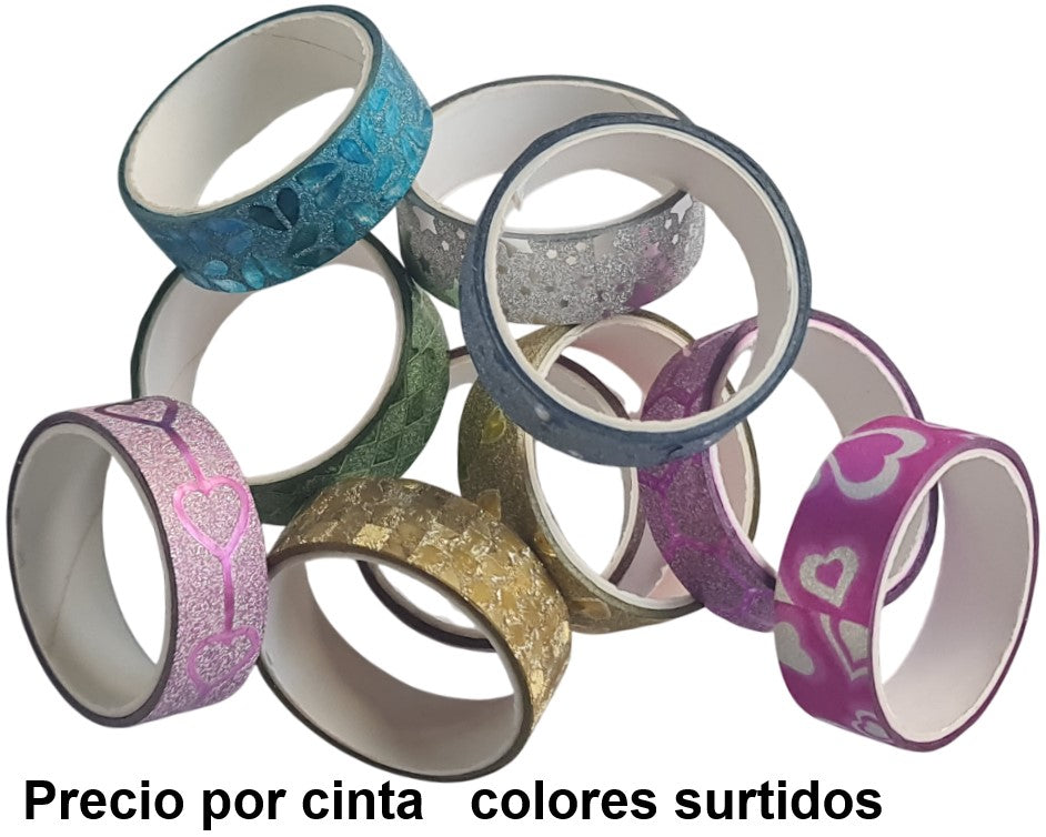 Cinta Adhesiva Glitter Diamantado Colores 14mm×1.8m D'novac® DM001-S1 [Pieza] 6926523905018 Imagen principal del producto