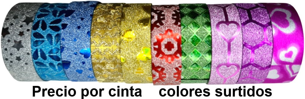 Cinta Adhesiva Glitter Diamantado Colores 14mm×1.8m D'novac DM001-S1 [Pieza] 6926523905018 3