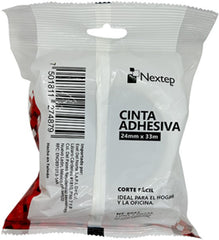 Cinta Adhesiva Corte Fácil Bolsa c/2 Transparente 24mm×33m Nextep® NE-608T [Paquete] 7501811274879 2