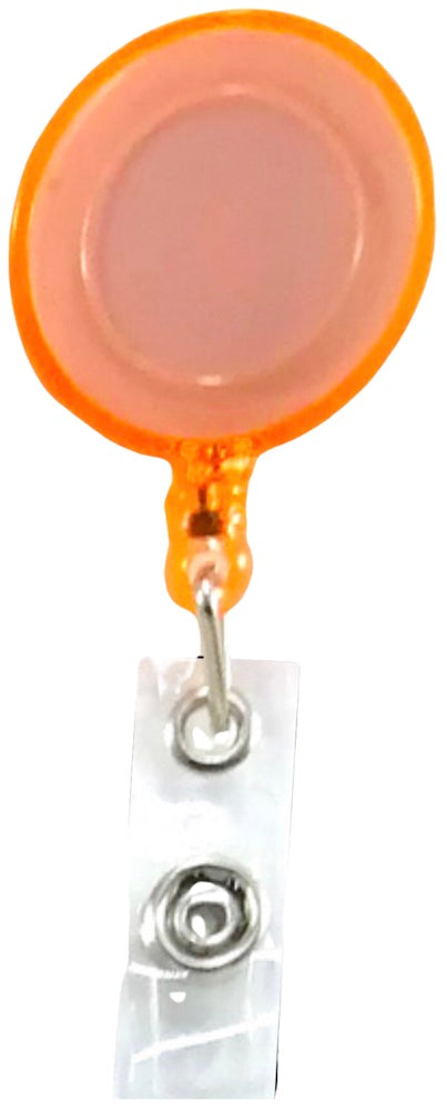Broche p/Gafete Retráctil Clip tipo Yoyo trasnparen Naranja 60cm D'novac® GA001ZX-NA Pieza 01