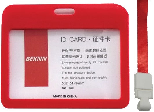 Gafete Rígido c/Cordón 43cm Rojo 8×10cm D'novac GA004X-RJ-308 Pieza 03