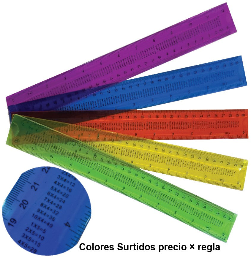 Regla Flexible Tablas Multiplicación 30cm Colores D'novac® JG0072 [Pieza] 6938888888882 Imagen principal del producto