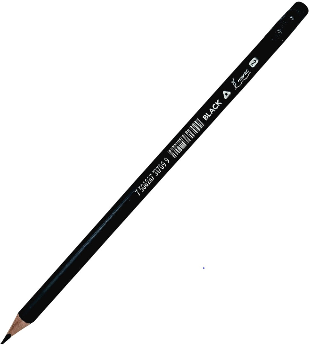 Lápiz Grafito Triangular Black #2 Negro D'novac® LAB03Z [Pieza] 7506287317099