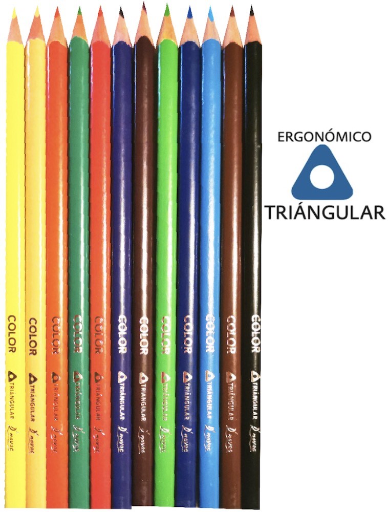 Color de MaderaTriangular Estuche PVC Colores Est.c/12 D'novac LAP06Z [Estuche] 7506287318706