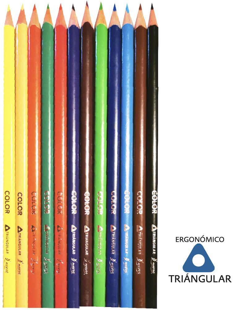 Color de MaderaTriangular Estuche PVC Colores Est.c/12 D'novac LAP06Z Estuche 7506287318706