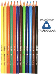 Color de MaderaTriangular Estuche PVC Colores Est.c/12 D'novac LAP06Z [Estuche] 7506287318706
