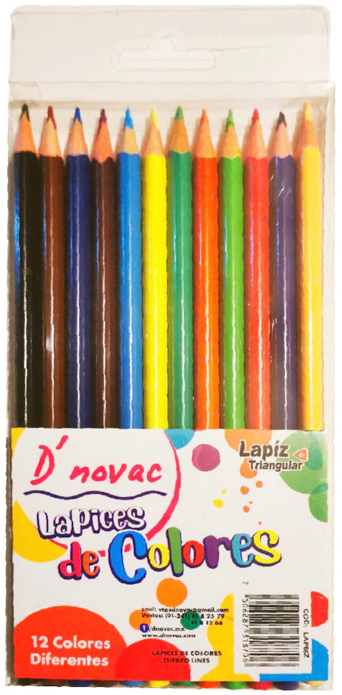 Color de MaderaTriangular Estuche PVC Colores Est.c/12 D'novac LAP06Z [Estuche] 7506287318706 2