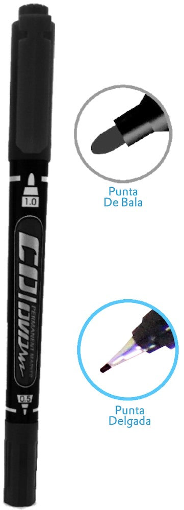 Marcador Permanente Doble Punta CD/DVD Negro D'novac MR39Z G-107A [Pieza] 6954941711089