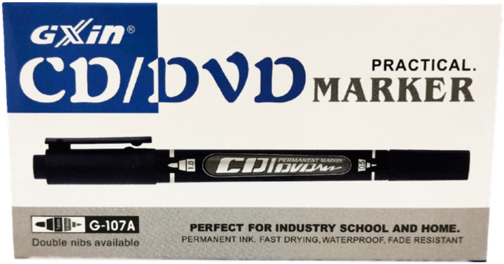 Marcador Permanente Doble Punta CD/DVD Negro D'novac MR39Z G-107A Pieza 6215000223982 2