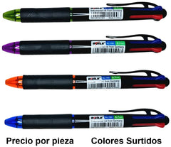 Bolígrafo Retráctil QU4TRO grip 4 Colores BAILE® BL-190 [Pieza] 6941287401903