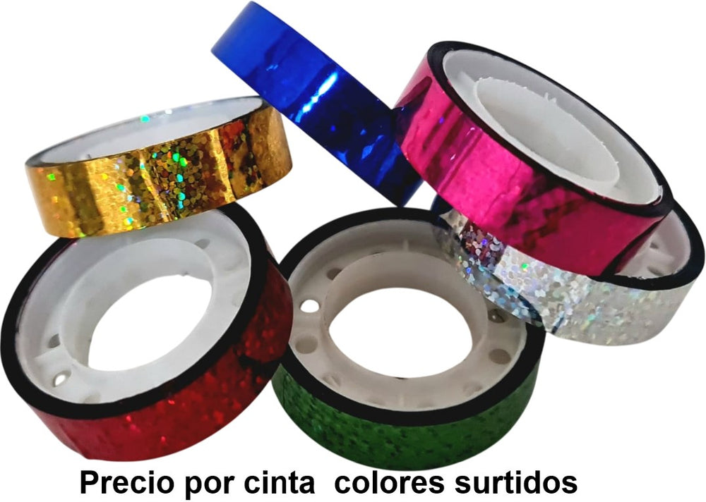Cinta Adhesiva Holográmico Métalico Colores 12mm×10m D'novac DM001S [Pieza] 6926523905025