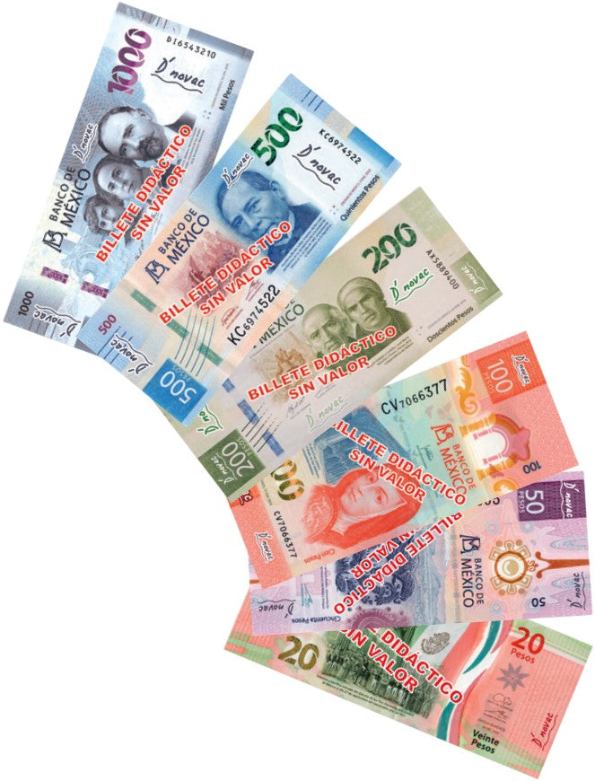 Material Didáctico Billetes de Papel c/77 11.4×4.8cm Novedactic® BDI01X [Bolsa] 7506287312728 2