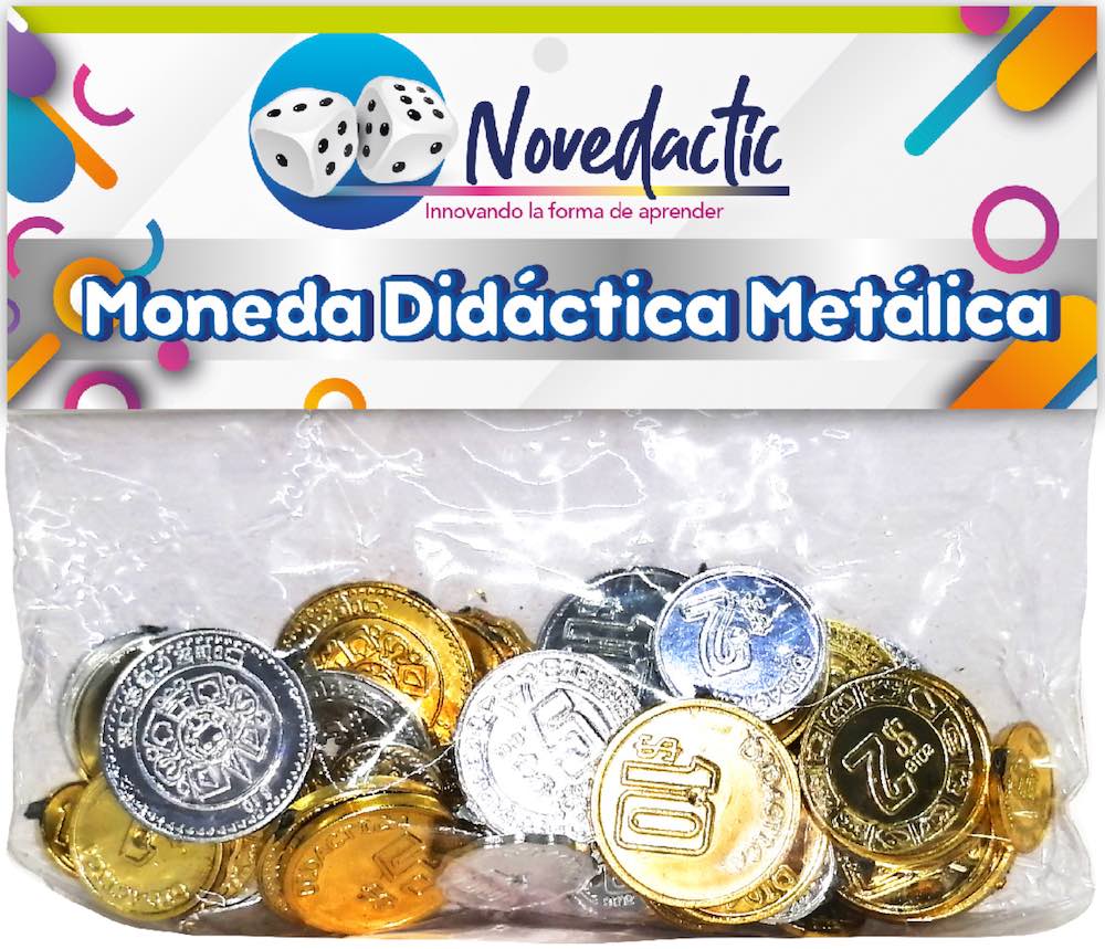 Material Didáctico Monedas de Plástico c/62 Brillantes Novedactic® MN002N [Bolsa] 7506287319574